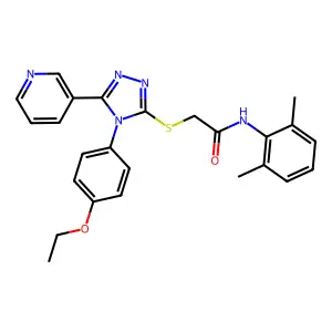 N-(2,6-dimethylphenyl)-2-{[4-(4-ethoxyphenyl)-5-(pyridin-3-yl)-4H-1,2,4-triazol-3-yl]sulfanyl}acetamide structure