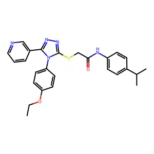 2-{[4-(4-ethoxyphenyl)-5-(pyridin-3-yl)-4H-1,2,4-triazol-3-yl]sulfanyl}-N-[4-(propan-2-yl)phenyl]acetamide structure