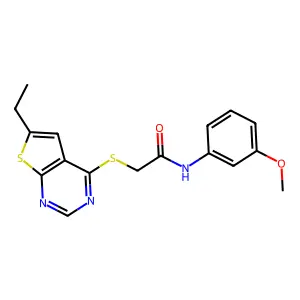 2-((6-ethylthieno[2,3-d]pyrimidin-4-yl)thio)-N-(3-methoxyphenyl)acetamide structure