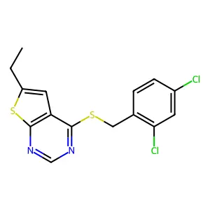 4-[(2,4-Dichlorobenzyl)sulfanyl]-6-ethylthieno[2,3-d]pyrimidine structure