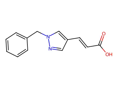 (2E)-3-(1-benzyl-1H-pyrazol-4-yl)acrylic acid structure