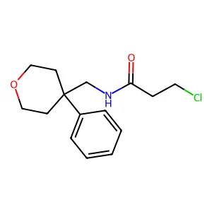 3-chloro-N-[(4-phenyltetrahydro-2H-pyran-4-yl)methyl]propanamide structure