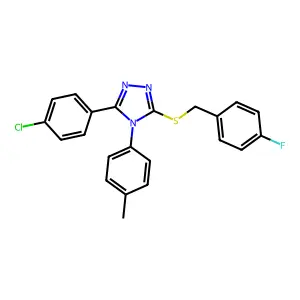 3-(4-chlorophenyl)-5-[(4-fluorobenzyl)sulfanyl]-4-(4-methylphenyl)-4H-1,2,4-triazole structure