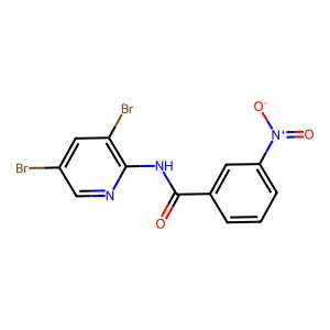 N-(3,5-dibromopyridin-2-yl)-3-nitrobenzamide structure