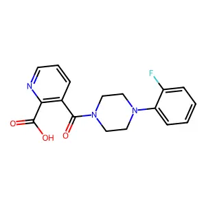 3-[4-(2-Fluorophenyl)piperazine-1-carbonyl]pyridine-2-carboxylic acid structure