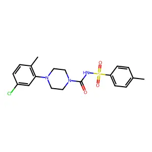 (4-(5-Chloro-2-methylphenyl)piperazinyl)-N-((4-methylphenyl)sulfonyl)formamide structure