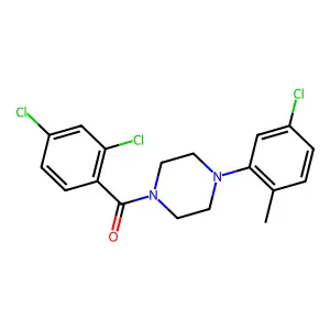 2,4-Dichlorophenyl 4-(5-chloro-2-methylphenyl)piperazinyl ketone structure