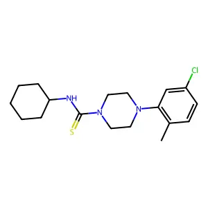 4-(5-chloro-2-methylphenyl)-N-cyclohexylpiperazine-1-carbothioamide structure