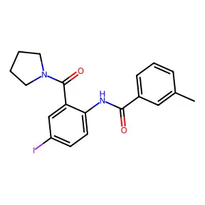 N-[4-iodo-2-(pyrrolidine-1-carbonyl)phenyl]-3-methylbenzamide structure