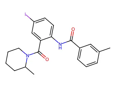 N-[4-iodo-2-(2-methylpiperidine-1-carbonyl)phenyl]-3-methylbenzamide structure