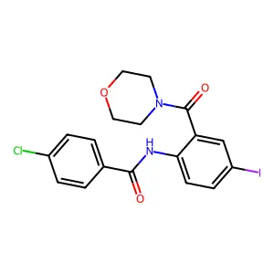 4-chloro-N-[4-iodo-2-(morpholine-4-carbonyl)phenyl]benzamide structure