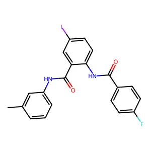 2-[(4-fluorobenzoyl)amino]-5-iodo-N-(3-methylphenyl)benzamide structure