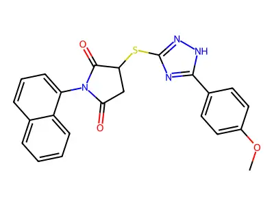 3-{[5-(4-methoxyphenyl)-4H-1,2,4-triazol-3-yl]sulfanyl}-1-(naphthalen-1-yl)pyrrolidine-2,5-dione structure
