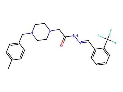 (Z)-2-(4-(4-methylbenzyl)piperazin-1-yl)-N'-(2-(trifluoromethyl)benzylidene)acetohydrazide structure