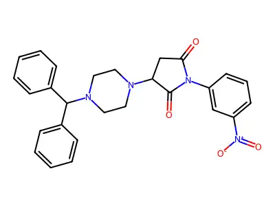3-(4-Benzhydrylpiperazin-1-yl)-1-(3-nitrophenyl)pyrrolidine-2,5-dione structure