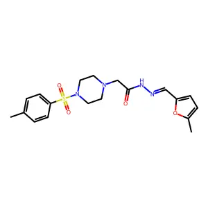 4-[(4-Methylphenyl)sulfonyl]-1-piperazineacetic acid 2-[(5-methyl-2-furanyl)methylene]hydrazide structure