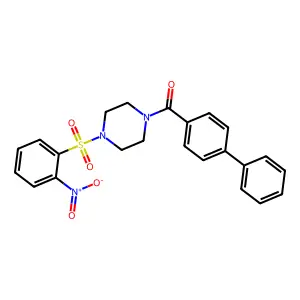 Biphenyl-4-yl{4-[(2-nitrophenyl)sulfonyl]piperazin-1-yl}methanone structure