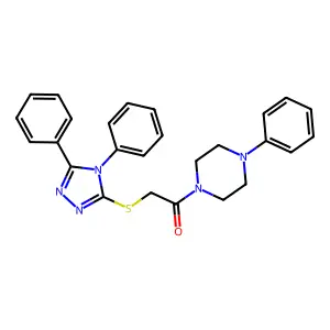 2-[(4,5-Diphenyl-1,2,4-triazol-3-yl)sulfanyl]-1-(4-phenylpiperazin-1-yl)ethanone structure