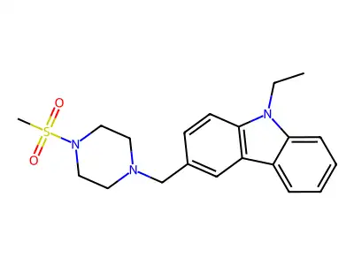 9-Ethyl-3-[(4-methylsulfonylpiperazin-1-yl)methyl]carbazole structure