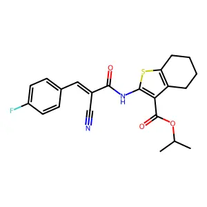 (E)-isopropyl 2-(2-cyano-3-(4-fluorophenyl)acrylamido)-4,5,6,7-tetrahydrobenzo[b]thiophene-3-carboxylate structure