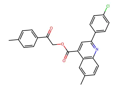 [2-(4-methylphenyl)-2-oxoethyl] 2-(4-chlorophenyl)-6-methylquinoline-4-carboxylate structure