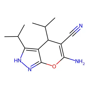 6-Amino-3,4-diisopropyl-2,4-dihydro-pyrano[2,3-c]pyrazole-5-carbonitrile structure