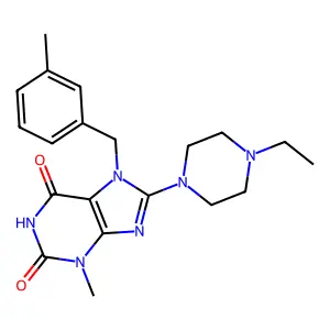 8-(4-ethylpiperazin-1-yl)-3-methyl-7-(3-methylbenzyl)-1H-purine-2,6(3H,7H)-dione structure