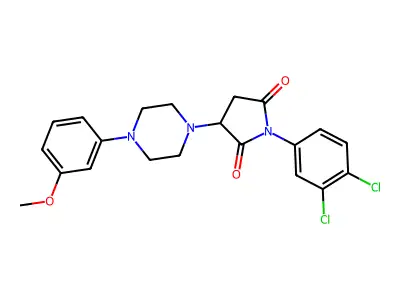 1-(3,4-dichlorophenyl)-3-[4-(3-methoxyphenyl)piperazin-1-yl]pyrrolidine-2,5-dione structure