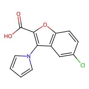 5-chloro-3-(1H-pyrrol-1-yl)-1-benzofuran-2-carboxylic acid structure