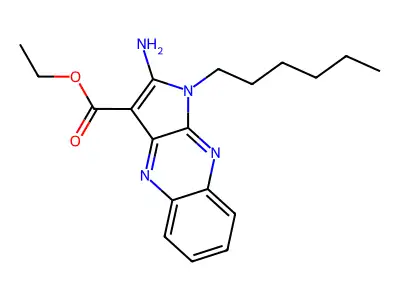 Ethyl 2-amino-1-hexylpyrrolo[3,2-b]quinoxaline-3-carboxylate structure