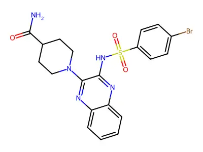 1-[3-(4-Bromobenzenesulfonamido)quinoxalin-2-yl]piperidine-4-carboxamide structure