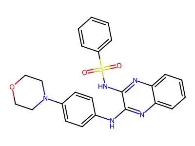 n-(3-(4-Morpholinophenylamino)quinoxalin-2-yl)benzenesulfonamide structure