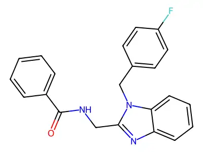 N-{[1-(4-fluorobenzyl)-1H-benzimidazol-2-yl]methyl}benzamide structure