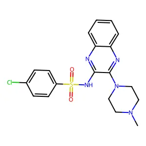 4-chloro-N-[3-(4-methylpiperazin-1-yl)quinoxalin-2-yl]benzenesulfonamide structure