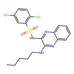 2,5-dichloro-N-[3-(pentylamino)quinoxalin-2-yl]benzenesulfonamide structure