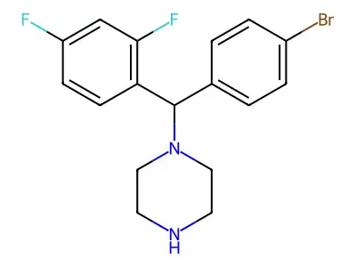 1-[(4-Bromophenyl)-(2,4-difluorophenyl)methyl]piperazine structure