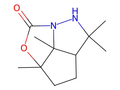 4,4,6a,6b-tetramethylhexahydro-3H-1-oxa-2a,3-diazacyclopenta[cd]pentalen-2-one structure