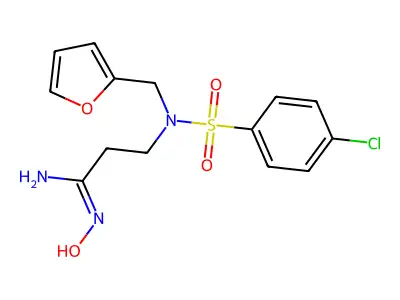 3-[[(4-chlorophenyl)sulfonyl](2-furylmethyl)amino]-N'-hydroxypropanimidamide structure