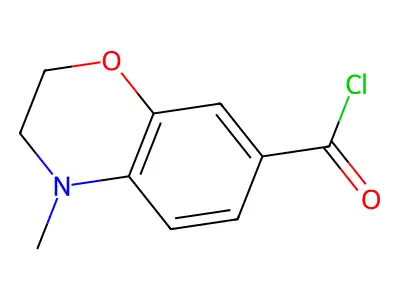 4-methyl-3,4-dihydro-2H-1,4-benzoxazine-7-carbonyl chloride structure