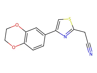 2-[4-(2,3-Dihydro-1,4-benzodioxin-6-yl)-1,3-thiazol-2-yl]acetonitrile structure