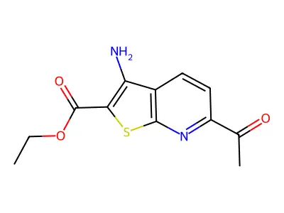 Ethyl 6-acetyl-3-aminothieno[2,3-b]pyridine-2-carboxylate structure