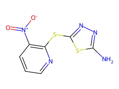 5-[(3-Nitropyridin-2-yl)sulfanyl]-1,3,4-thiadiazol-2-amine structure