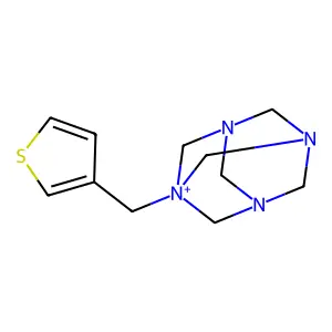 1-(3-Thienylmethyl)-3,5,7-triaza-1-azoniatricyclo[3.3.1.1~3,7~]decane structure
