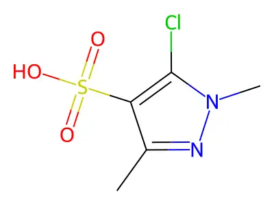 5-Chloro-1,3-dimethyl-1H-pyrazole-4-sulfonic acid structure