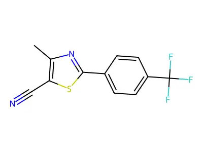 4-Methyl-2-[4-(trifluoromethyl)phenyl]-1,3-thiazole-5-carbonitrile structure