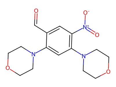 5-Nitro-2,4-di(4-morpholinyl)benzaldehyde structure