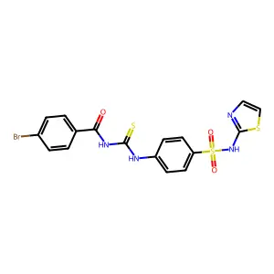 4-bromo-N-[[4-(1,3-thiazol-2-ylsulfamoyl)phenyl]carbamothioyl]benzamide structure