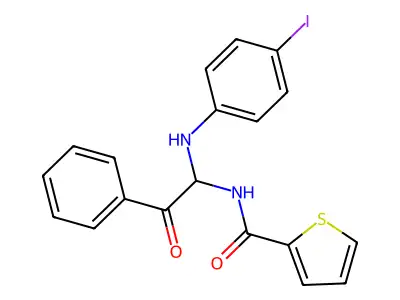 N-{1-[(4-iodophenyl)amino]-2-oxo-2-phenylethyl}thiophene-2-carboxamide structure