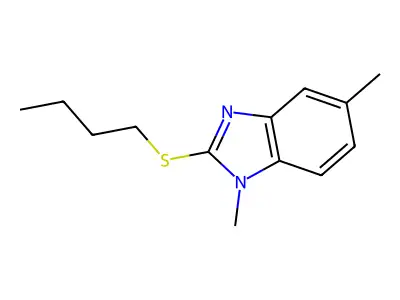 2-Butylsulfanyl-1,5-dimethylbenzimidazole structure