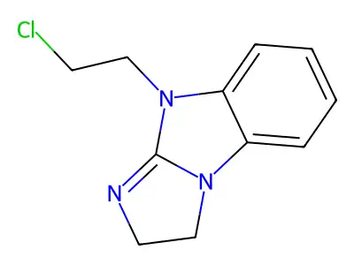 9-(2-chloroethyl)-2,9-dihydro-3H-imidazo[1,2-a]benzimidazole structure